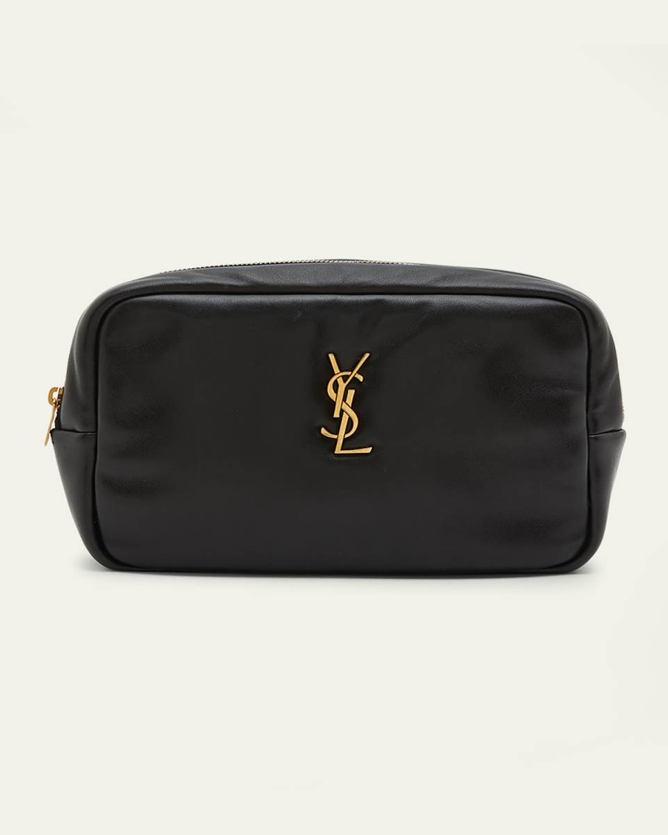 Mini Cosmetic YSL Pouch in Padded Smooth Leather